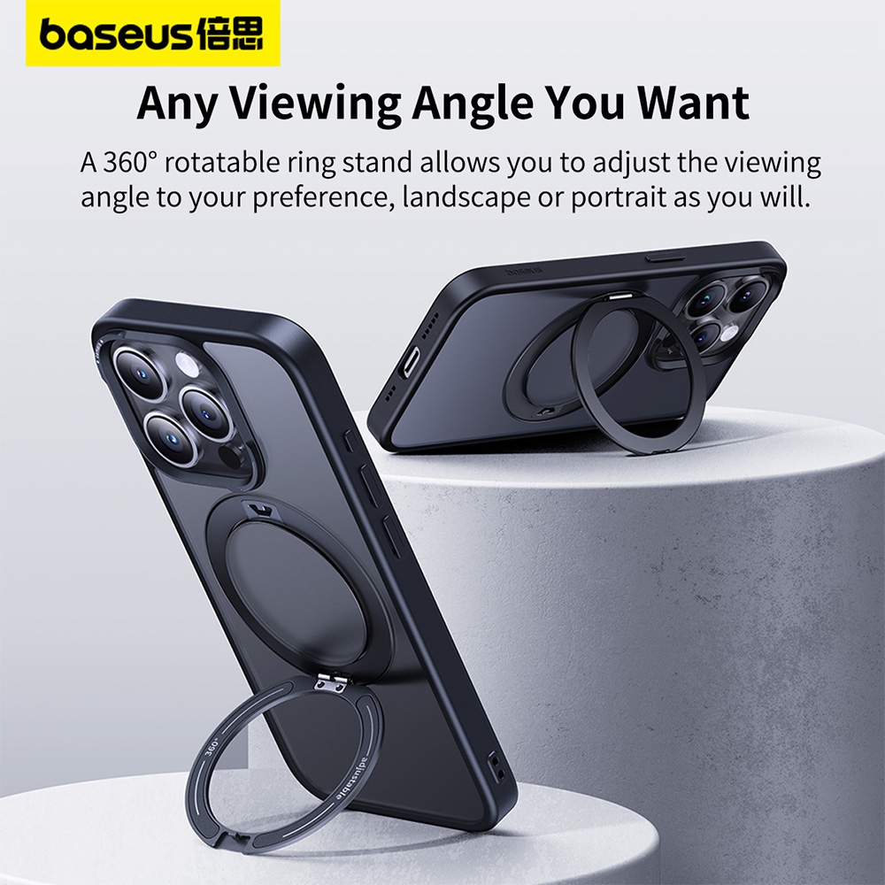 iPhone 15 Pro Max Baseus CyberLoop Series Phone Case Cover With Magnetic Ring-Frosted