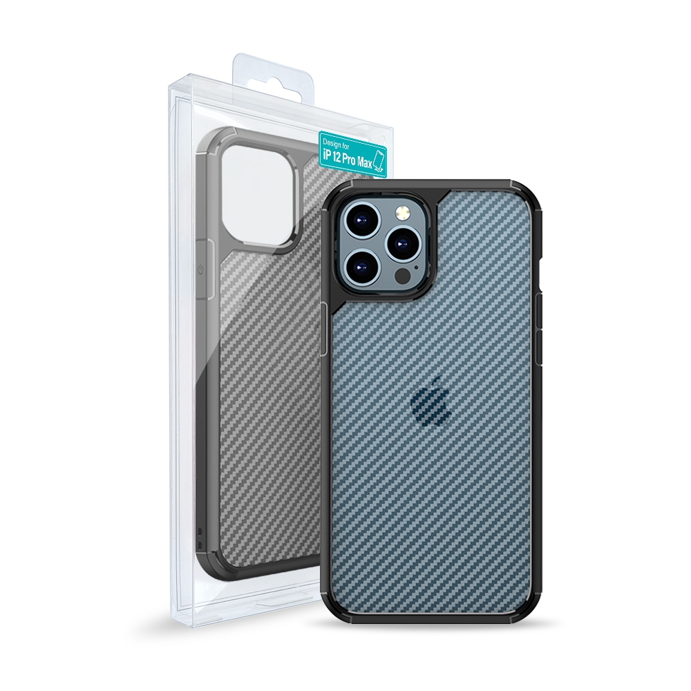 Carbon Fiber Hard Shield Case Cover*iPhone 12 Pro Max (6.7'')
