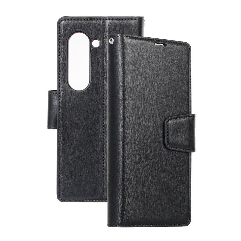 Hanman PU Flip Leather Wallet Case for Samsung Galaxy Z Fold 7-Rose Gold