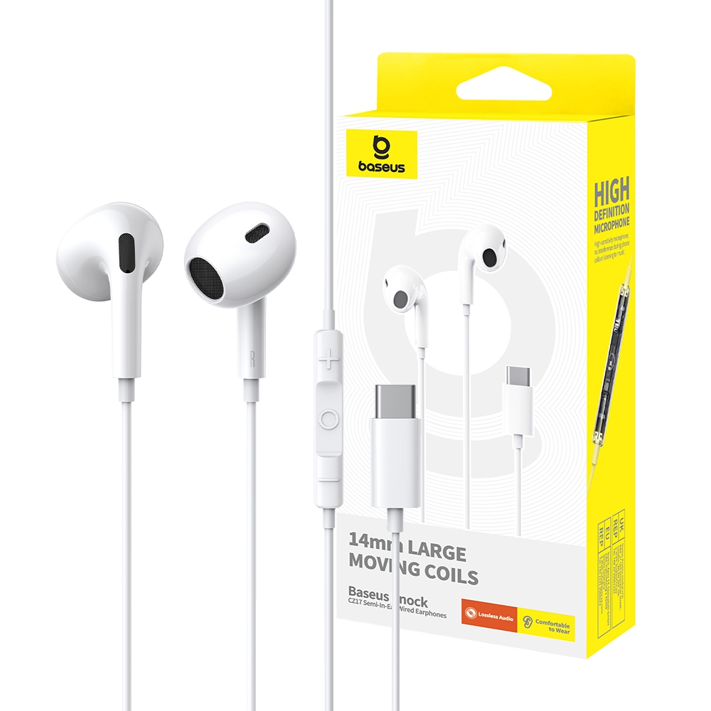 Baseus Encok CZ17 Semi-In-Ear Wired Earphones-Black