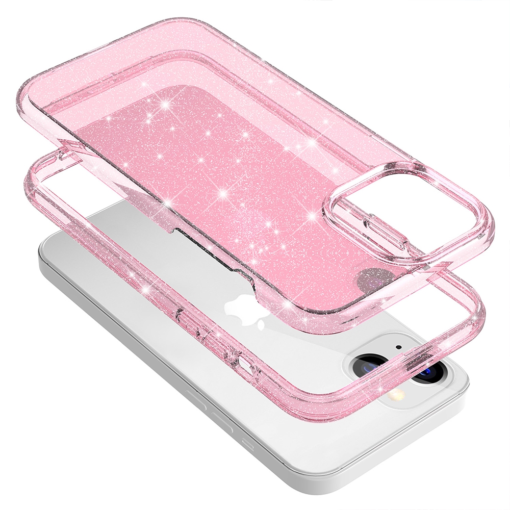 Ultimate Glitter Shockproof Case Cover for iPhone 13-Transparent