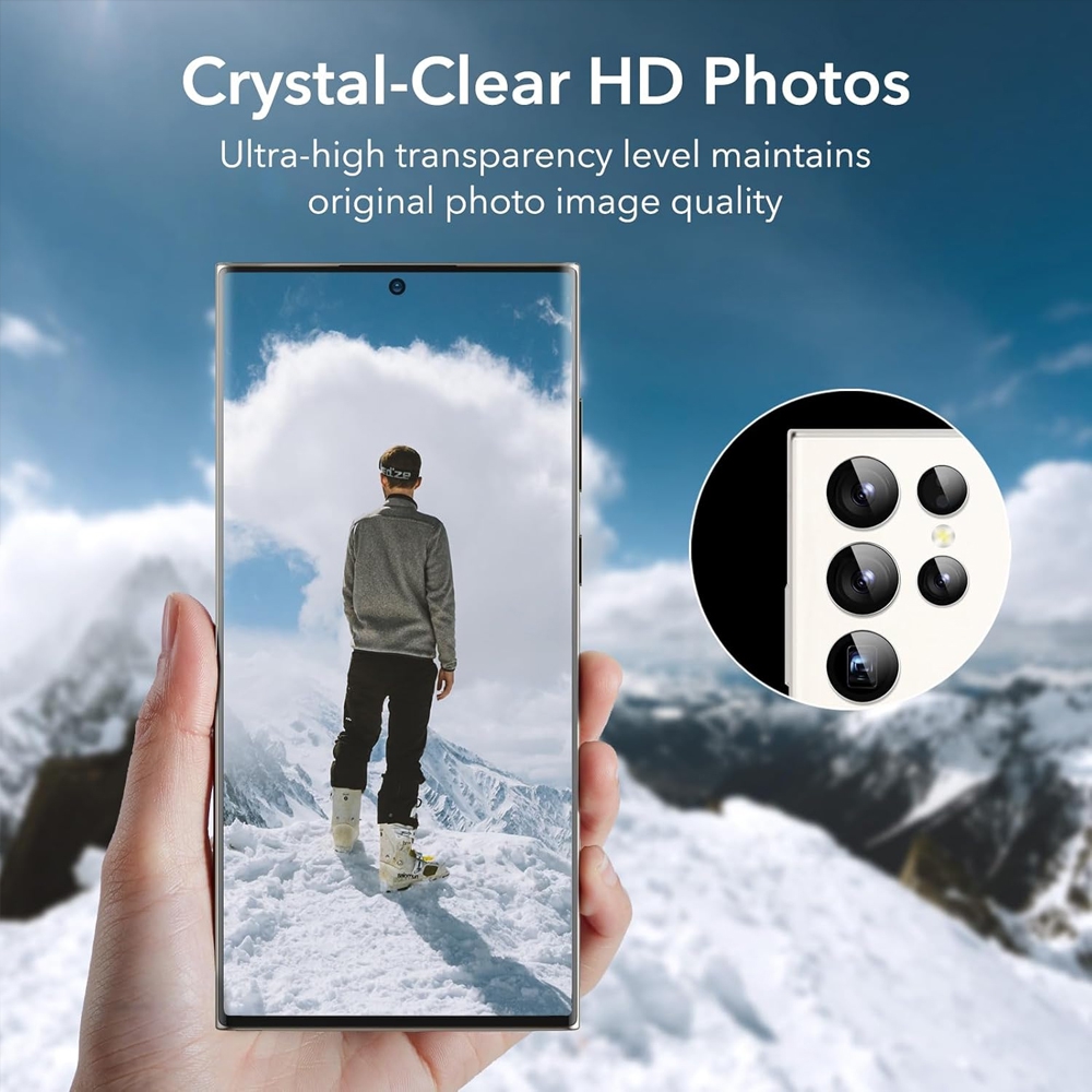Kinglas Metal Ring HD Tempered Glass Camera Lens Protector Film for Samsung Galaxy S25-Grey