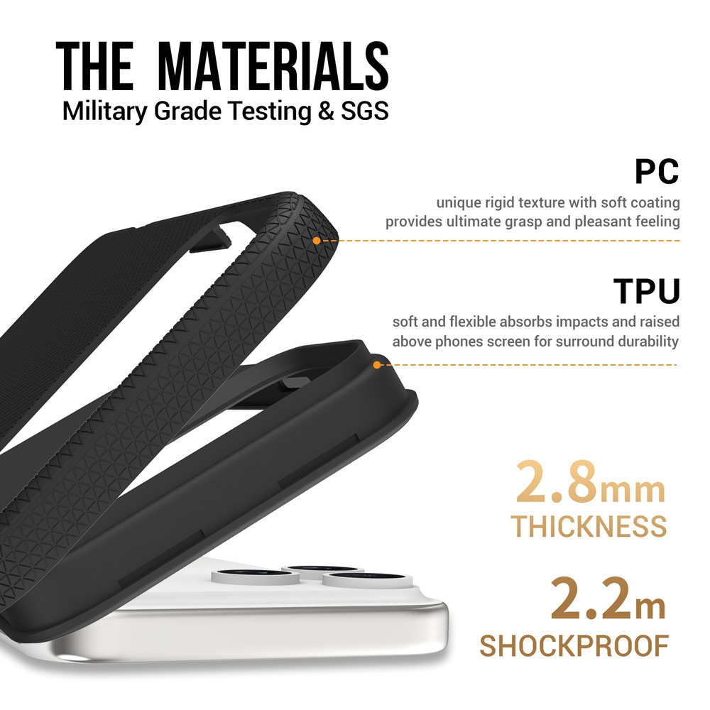 Rhinos Rugged Shockproof Magsafe Cover Case for iPhone 17 Pro-Black