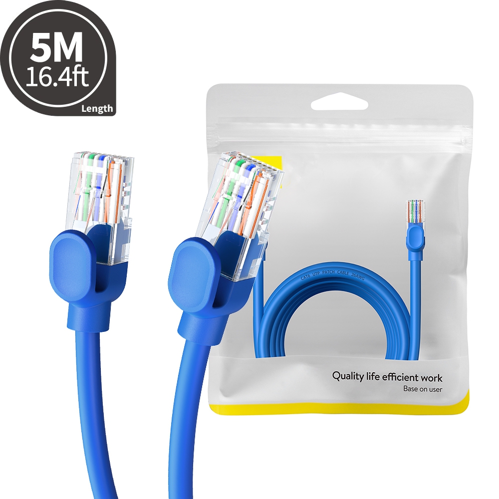 Baseus High Speed CAT6 RJ45 Gigabit Ethernet Cable 5M-Galaxy Blue