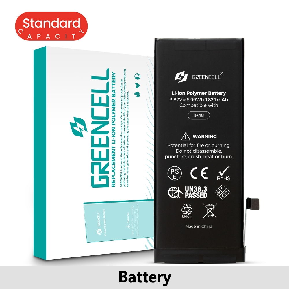 Greencell (Standard Capacity 1821mAh) iPhone 8 Replacement Battery with Adhesive Strips