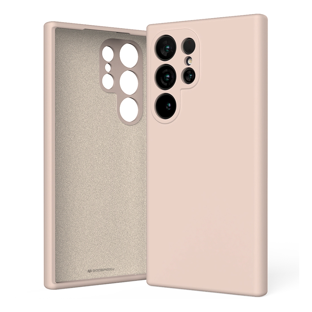 Mercury Silicone Cover Case for Samsung Galaxy S24 Ultra-Pink Sand