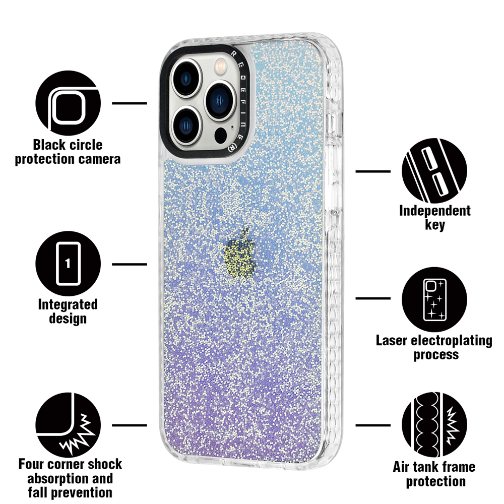 Picasus Laser Iridescent Transparent Cover Case for iPhone 14 Pro Max-Groove