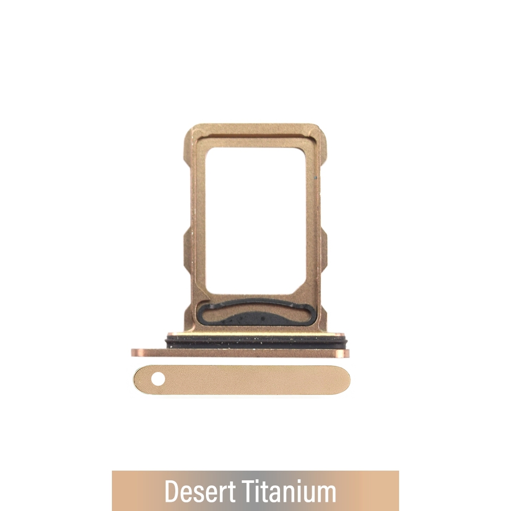 Dual SIM Card Tray for iPhone 16 Pro / 16 Pro Max- Desert Titanium (Compatible with Single SIM Phones and Dual SIM Phones)