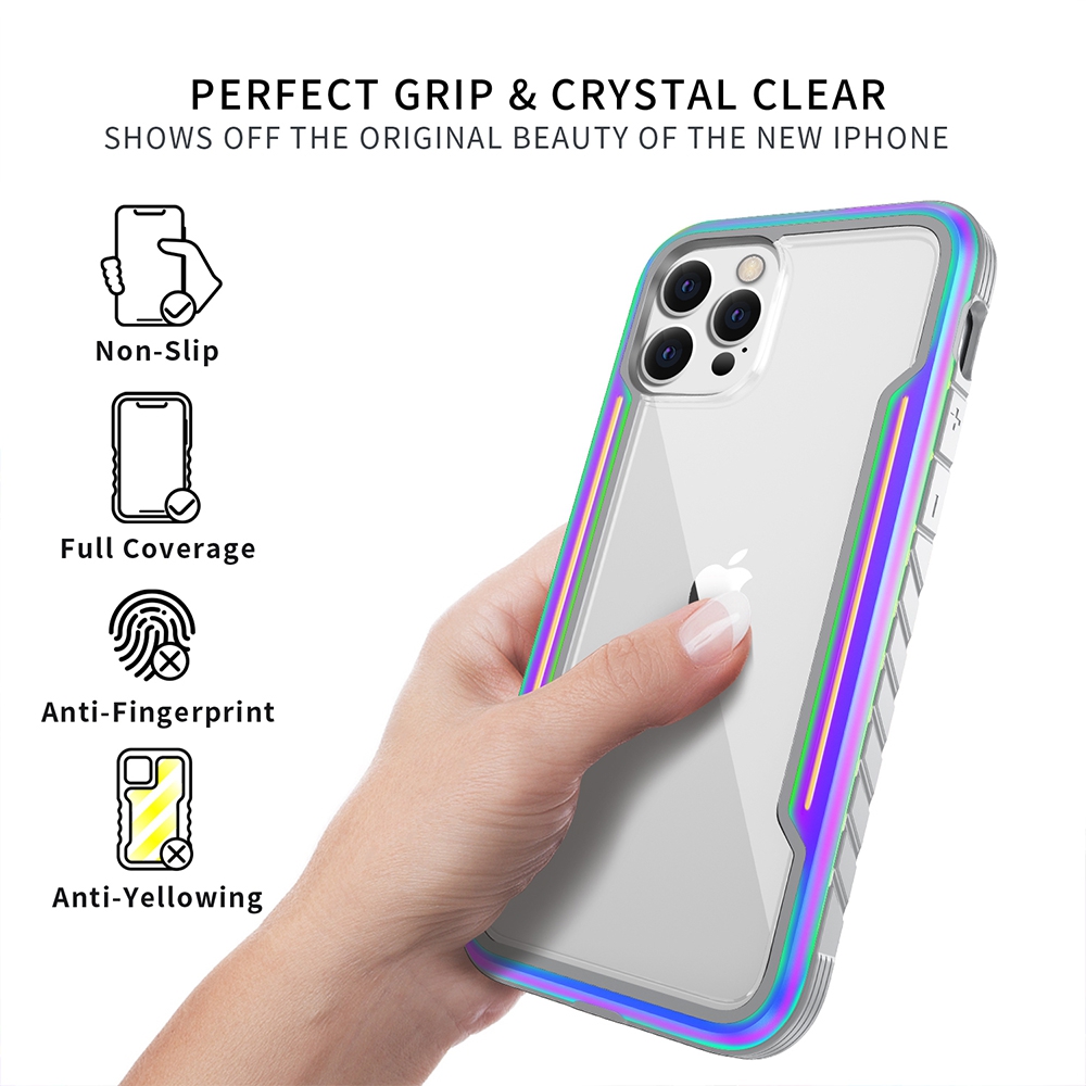 Re-Define Shield Shockproof Heavy Duty Armor Case Cover for iPhone 12 Pro Max (6.7'')-Black+Red