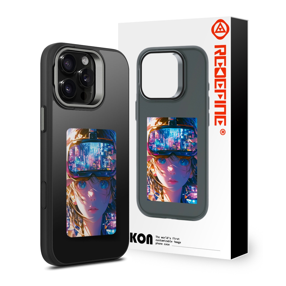 iPhone 16 Pro REDEFINE E-ink Display Customizable Image Case Cover With Magnetic Ring