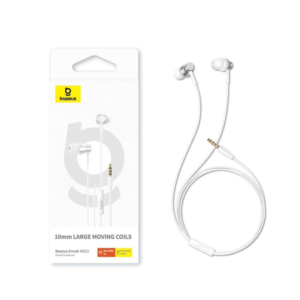 Baseus Encok HZ11 Wired Earphones-White