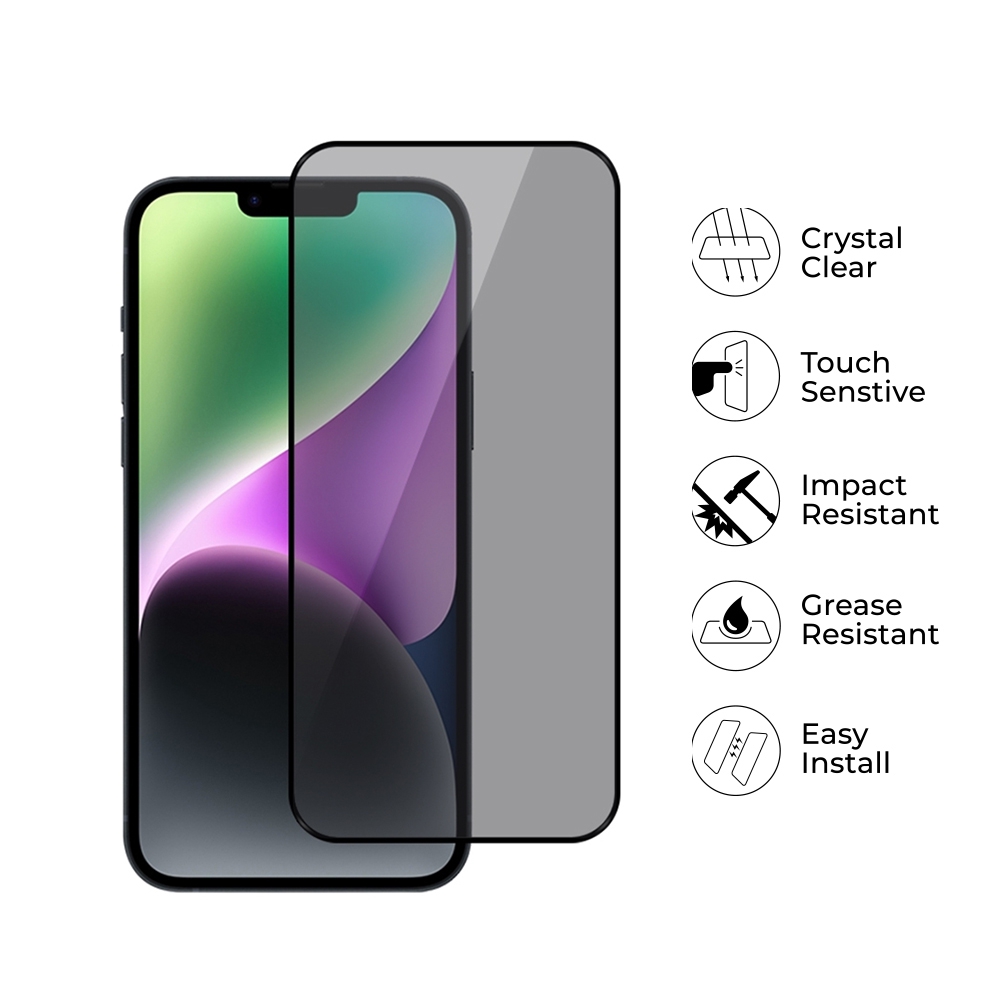 iPhone 16 Pro Max / 17 Pro Max Kinglas 2 Packs 2.5D Full Coverage Silk Printing Privacy Tempered Glass Screen Protector