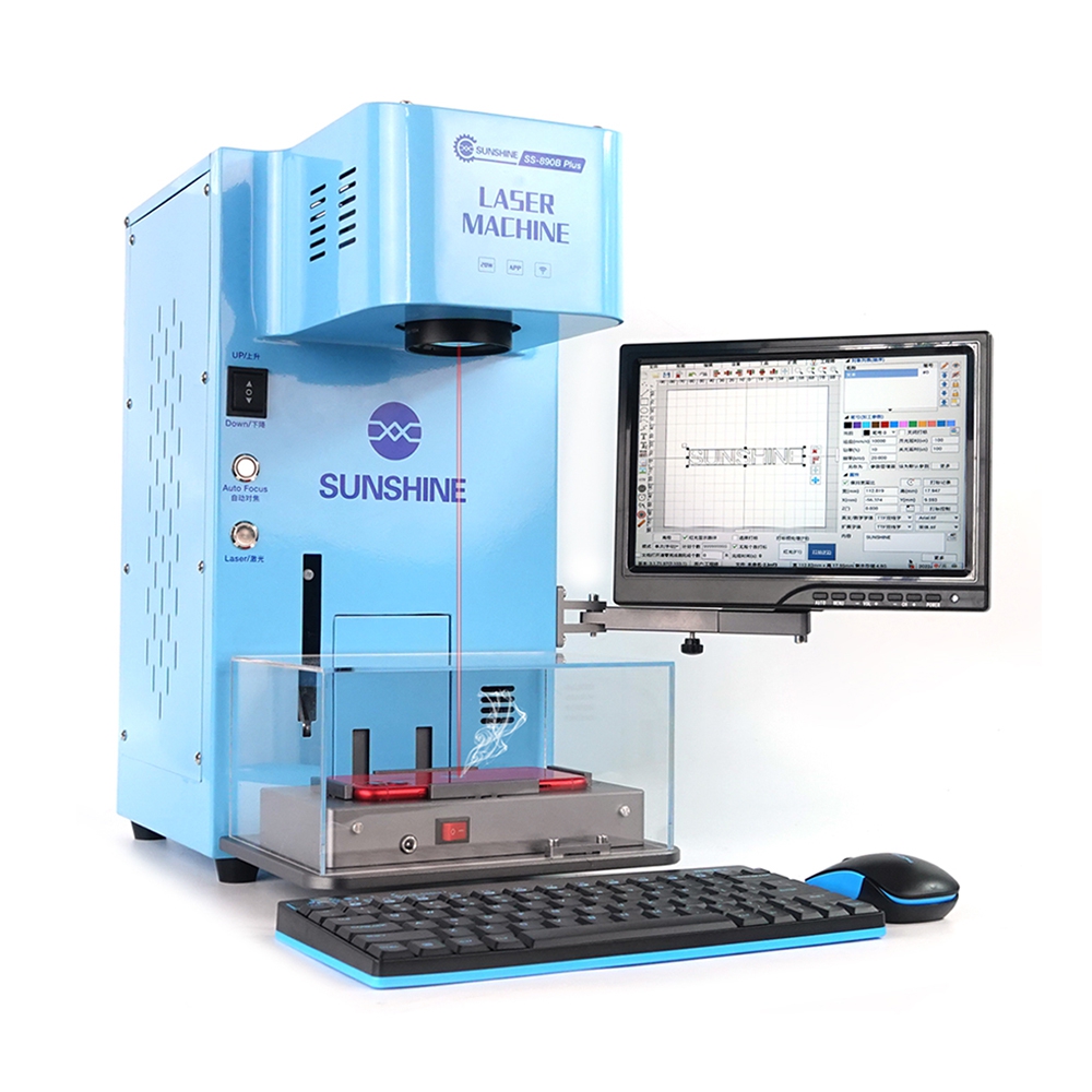 SUNSHINE SS-890B Plus Multi-function Fiber Laser Marking Machine Mobile Phone Wireless Control Laser Marking Auto Focus