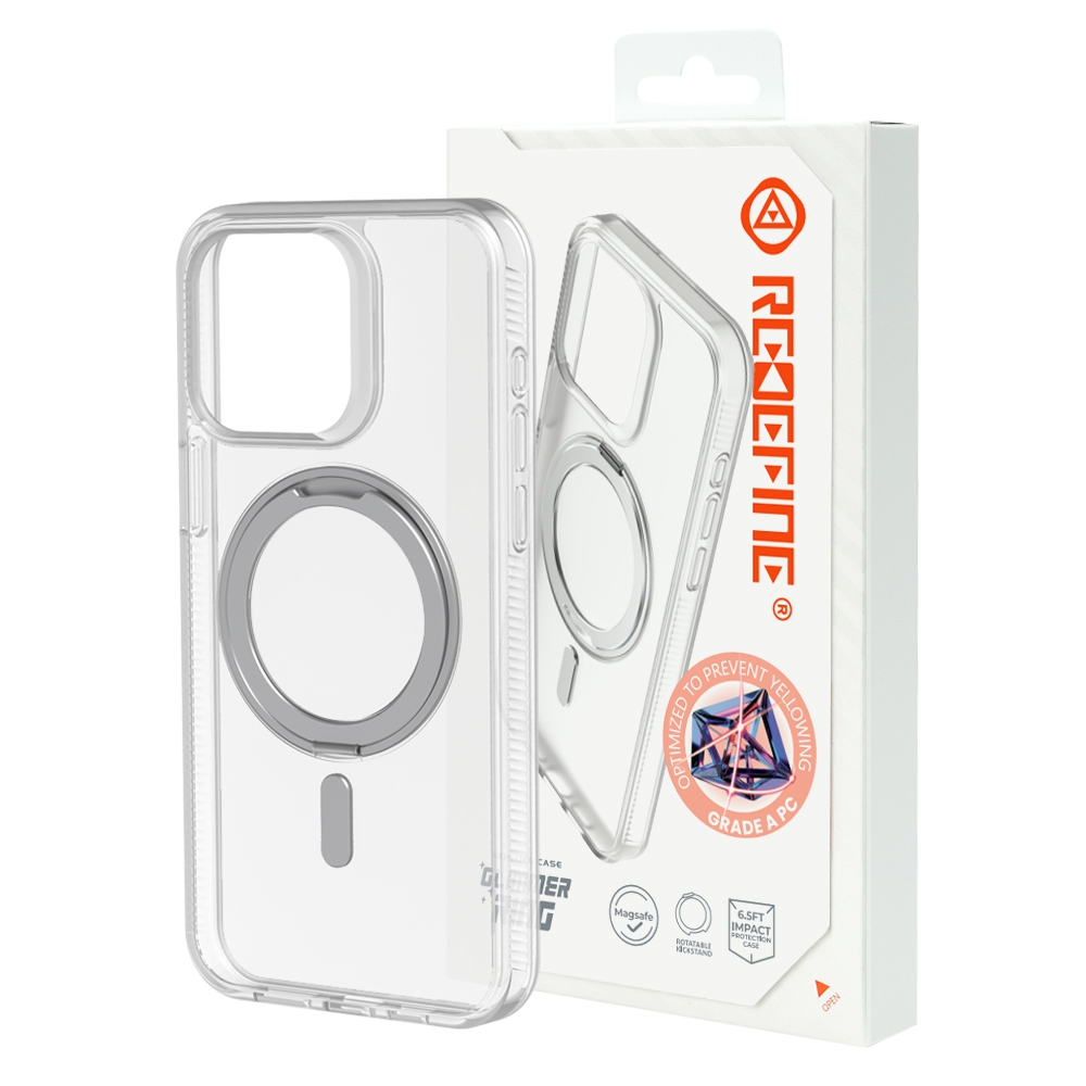 REDEFINE 360° Rotation Stand Magnetic Matte Case for iPhone 15-Black