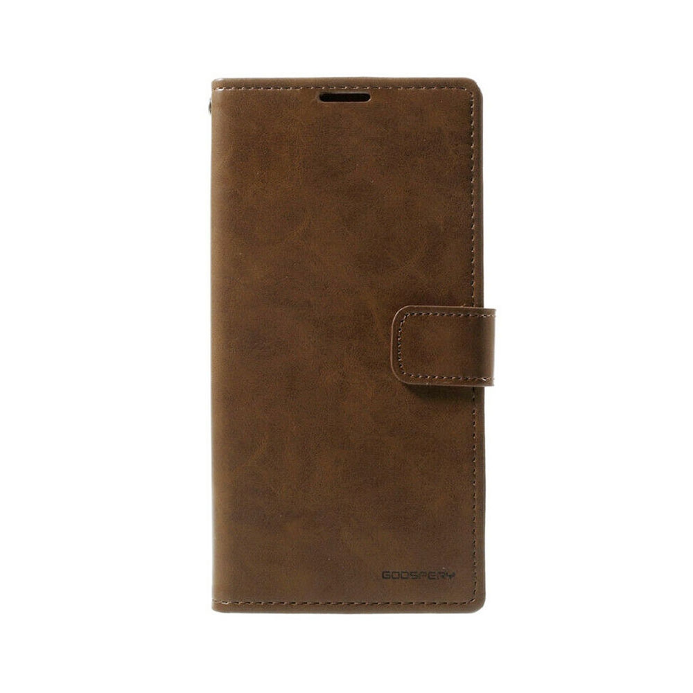 Mercury Blue Moon Diary Cover Case for Samsung Galaxy S22 Plus-Brown