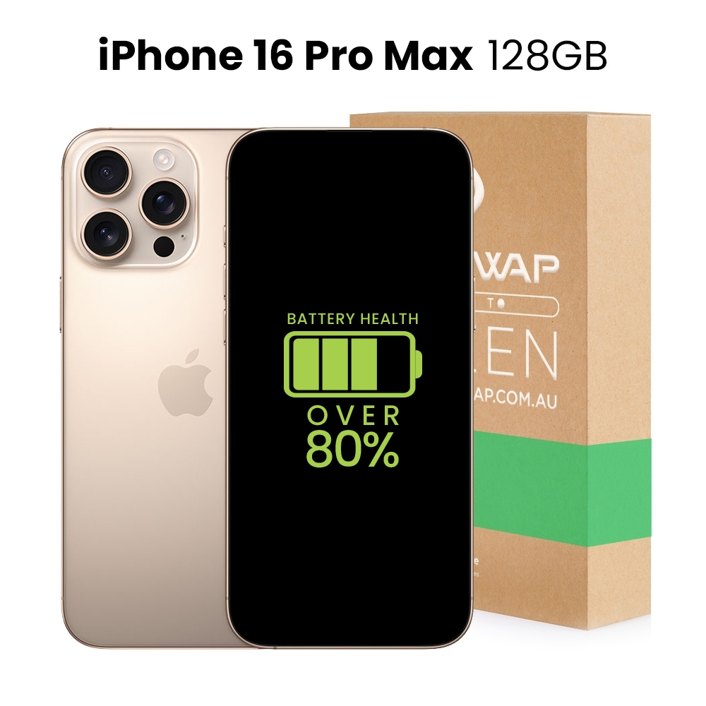 Apple Used Fully Functional iPhone 16 Pro Max 128GB Over 80% Battery Health - Grade C (Acceptable)-W