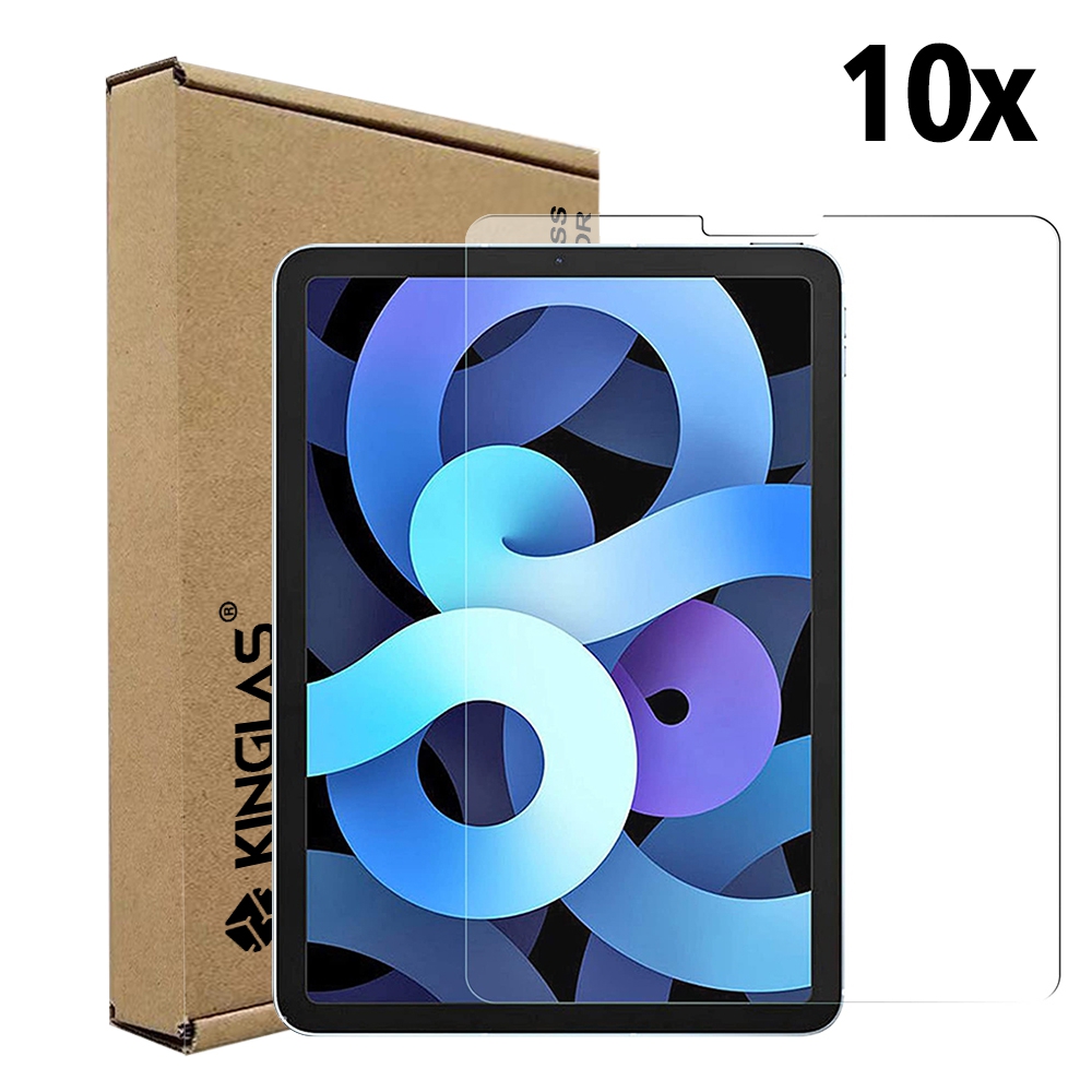 Kinglas 10 Packs Tempered Glass Screen Protector For iPad Pro 11 (2018) / (2020) / (2021) / (2022) / Air (2020) /Air (2022) (Include Wholesale Package)