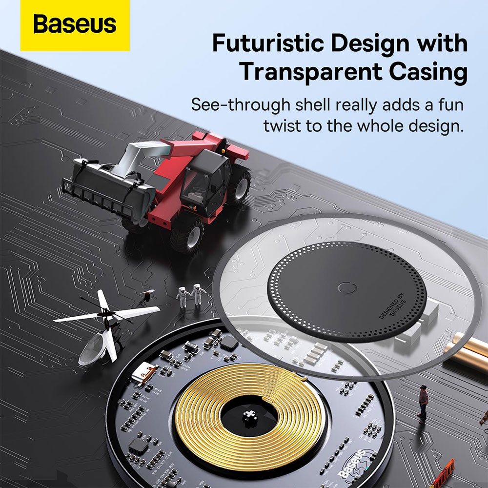 Baseus Simple 2 Wireless Charger 15W With Type-C To Type-C Cable-Cluster