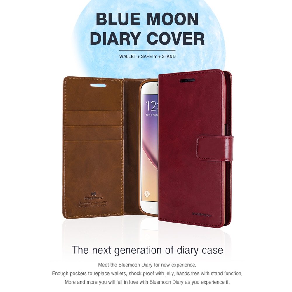Mercury Blue Moon Diary Cover for iPhone XS Max-Black