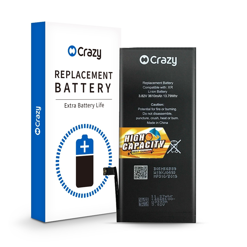 iPhone XR Replacement Battery with Adhesive Strips 3610mAh (High Capacity + TI CHIP: 27546)