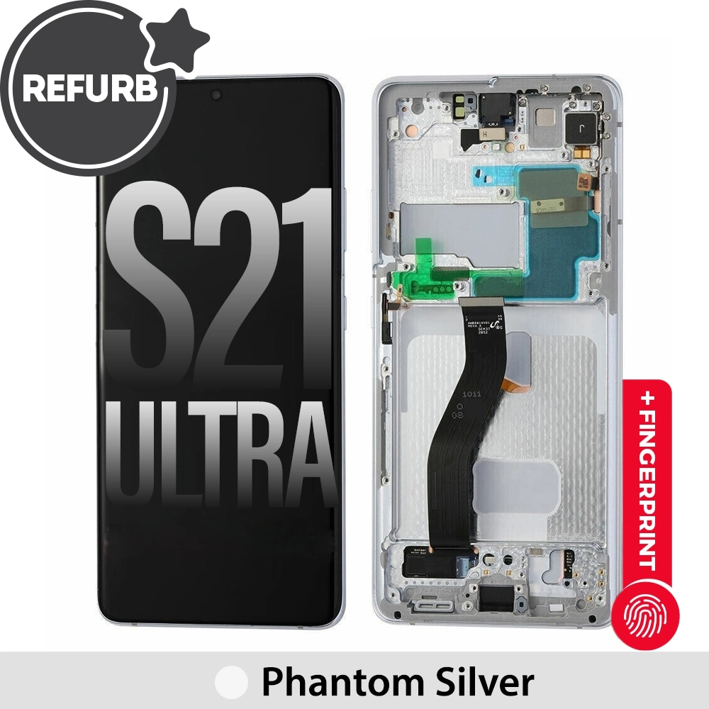 REFURB OLED Screen Replacement with Frame for Samsung Galaxy S21 Ultra 5G G998B-Phantom Silver