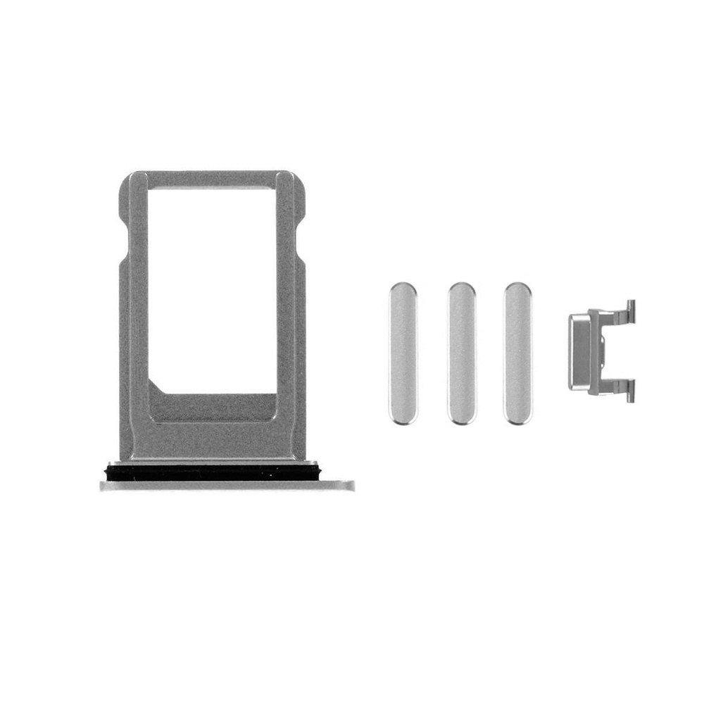 SIM Card Tray and Side Button for iPhone 8 Plus-Silver