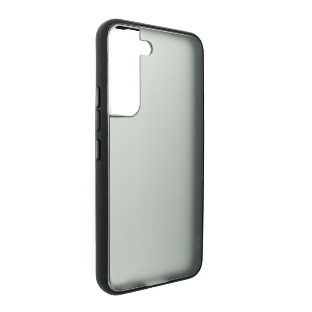 Transparent Frosted PC Colorful TPU Bumper Case for Samsung Galaxy S22-Black