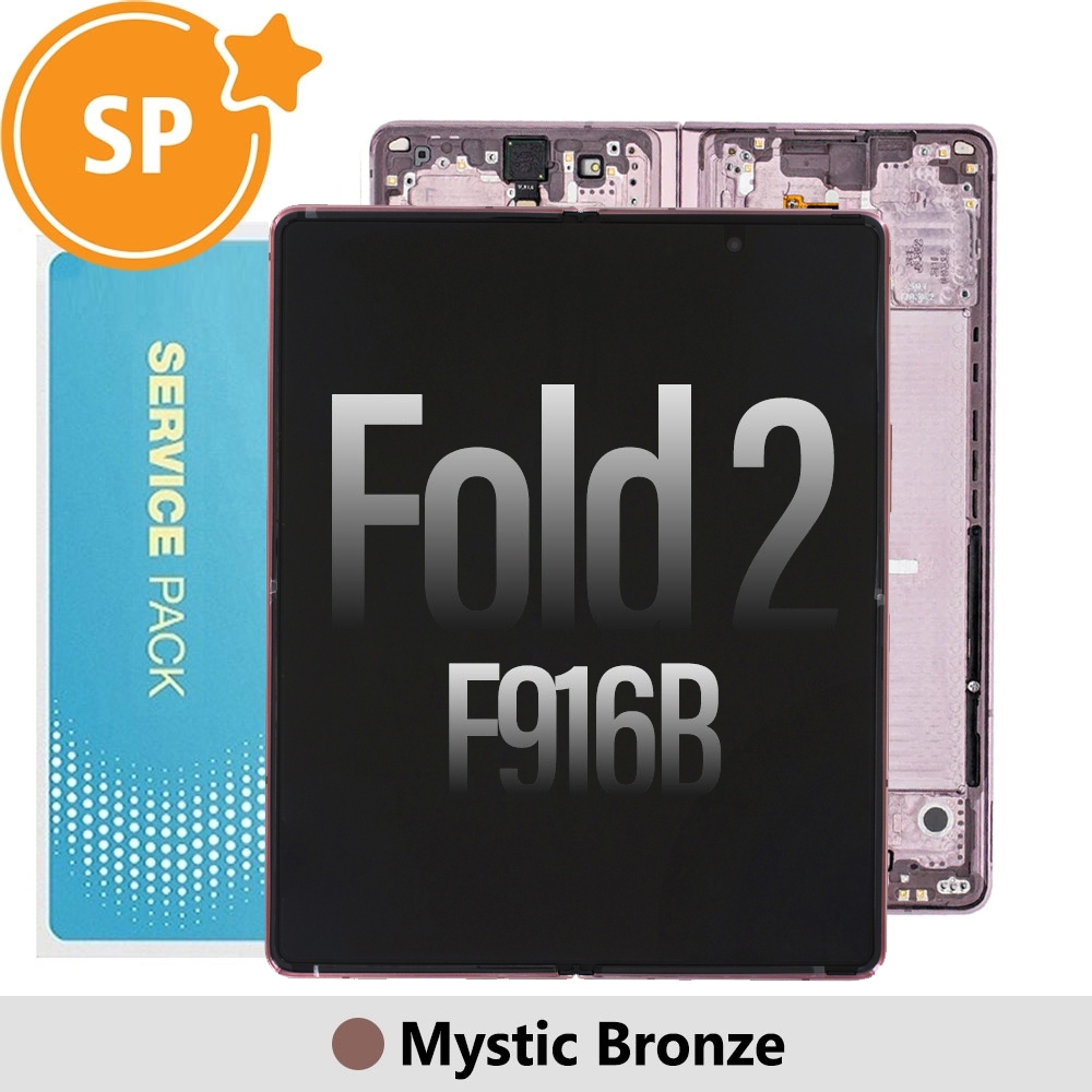 Samsung Galaxy Z Fold2 5G F916B OLED Screen Replacement with Frame Without Battery GH82-24297A (Service Pack)-Mystic Bronze