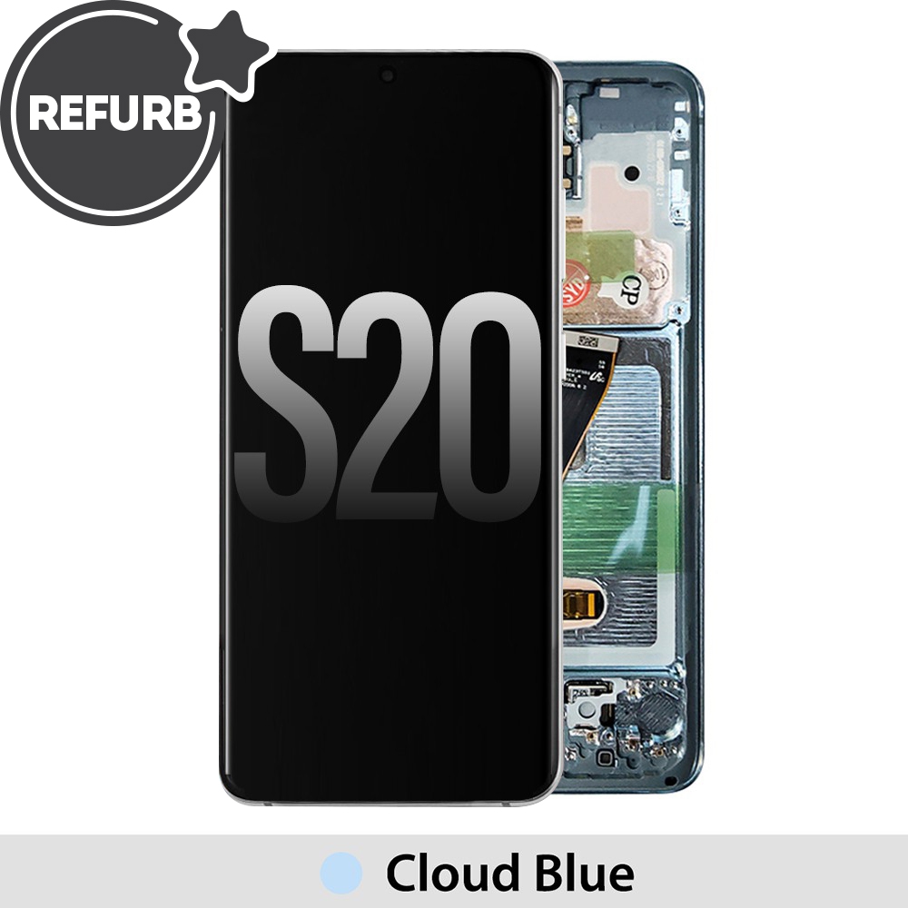ASSEMBLED OLED Screen Replacement With Frame For Samsung Galaxy S20 G980F-Cloud Blue