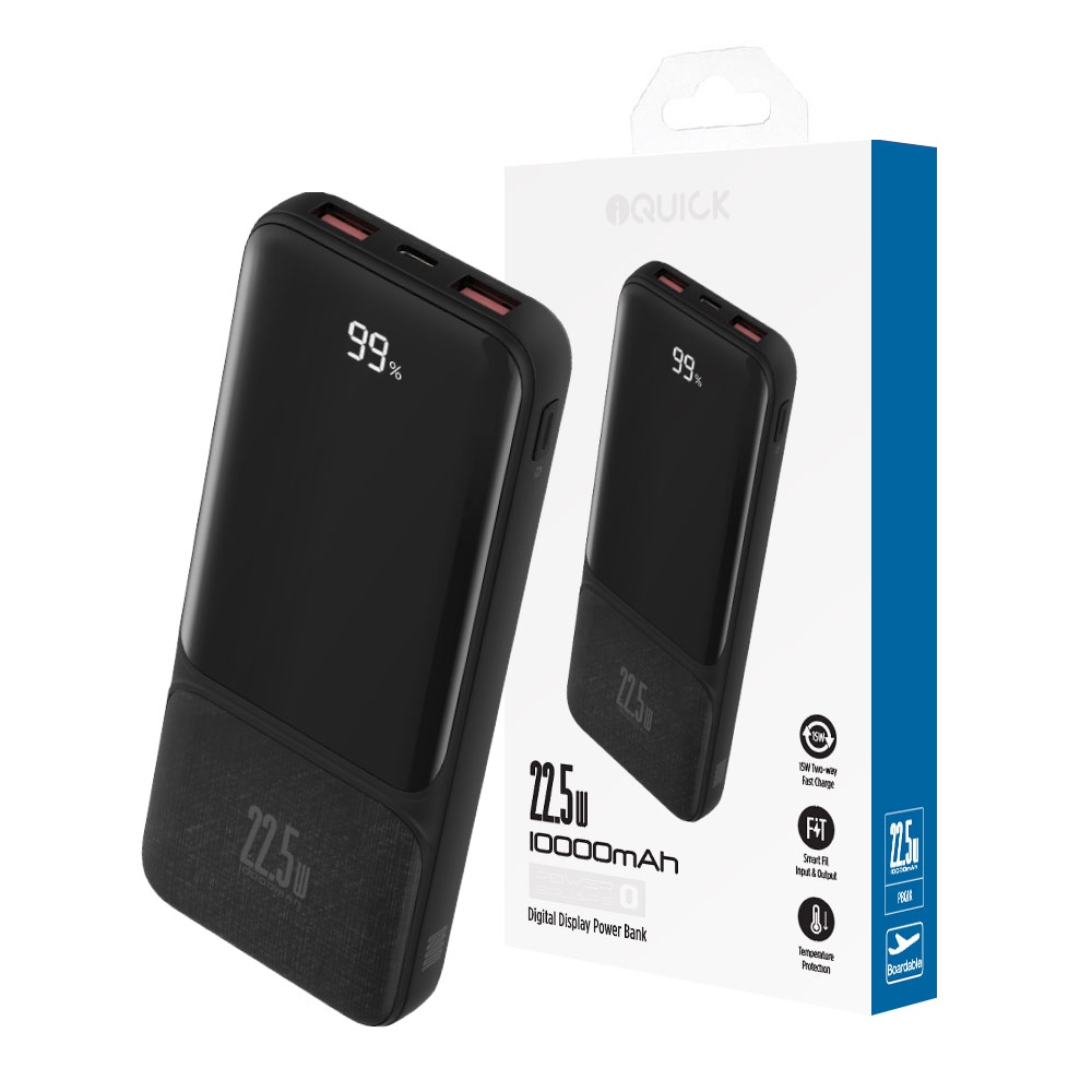 iQuick POWER SQUARE 0 Digital Display Power Bank 10,000mAh 22.5W