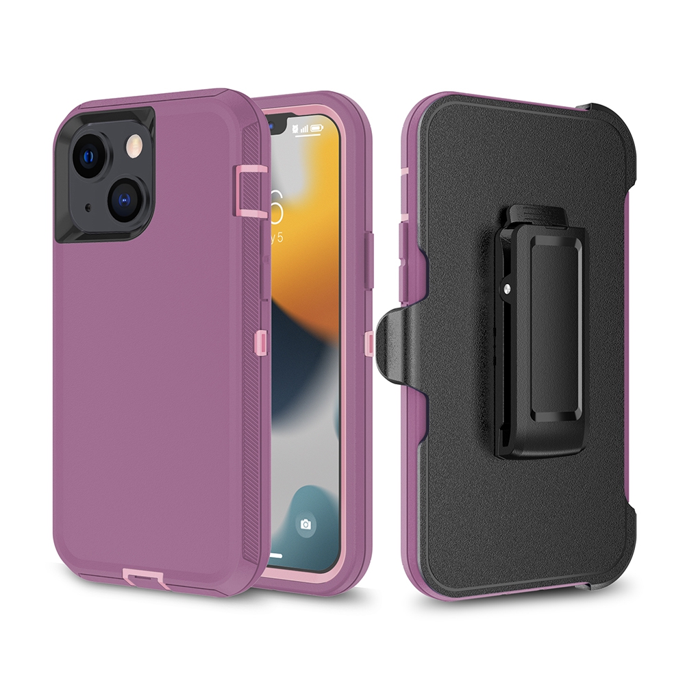 Shockproof Robot Armor Hard Plastic Case with Belt Clip for iPhone 12 / 13 mini-Navy