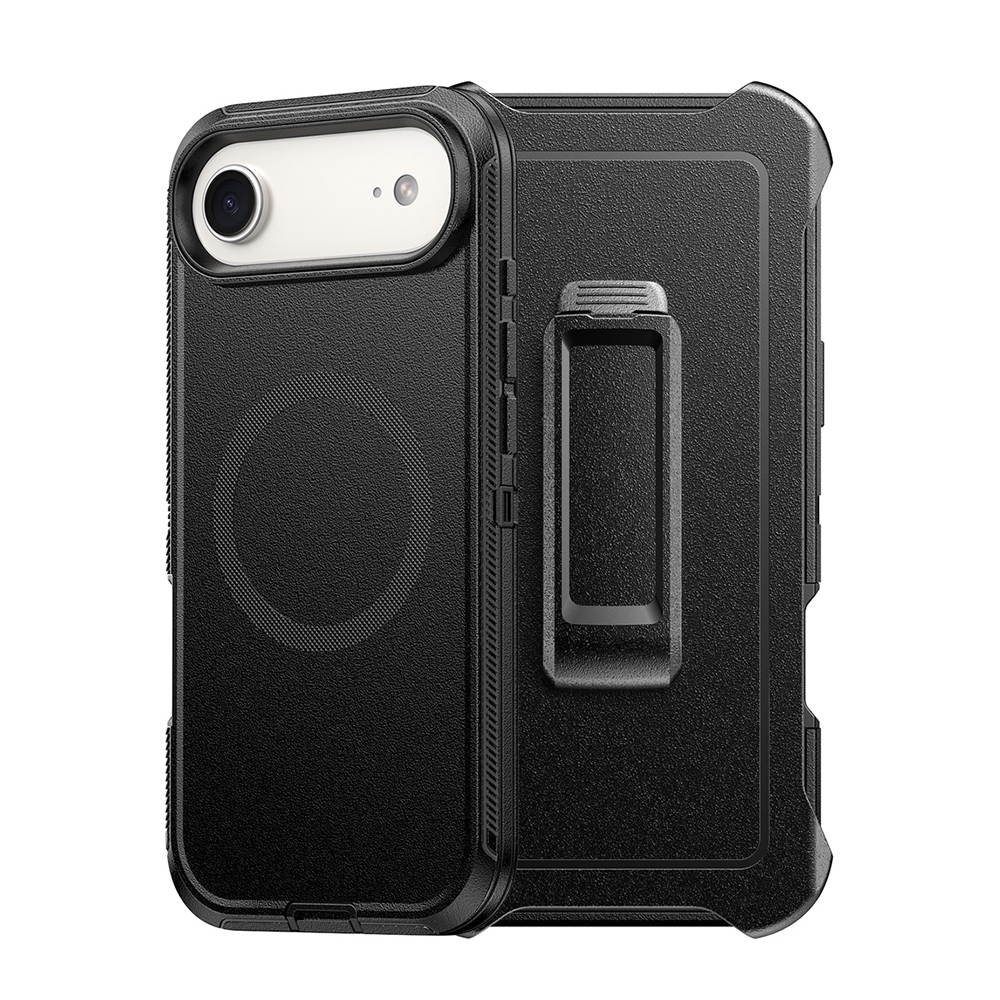 Shockproof Robot Armor Hard Plastic Magsafe Case with Belt Clip for iPhone 17 Air-Navy
