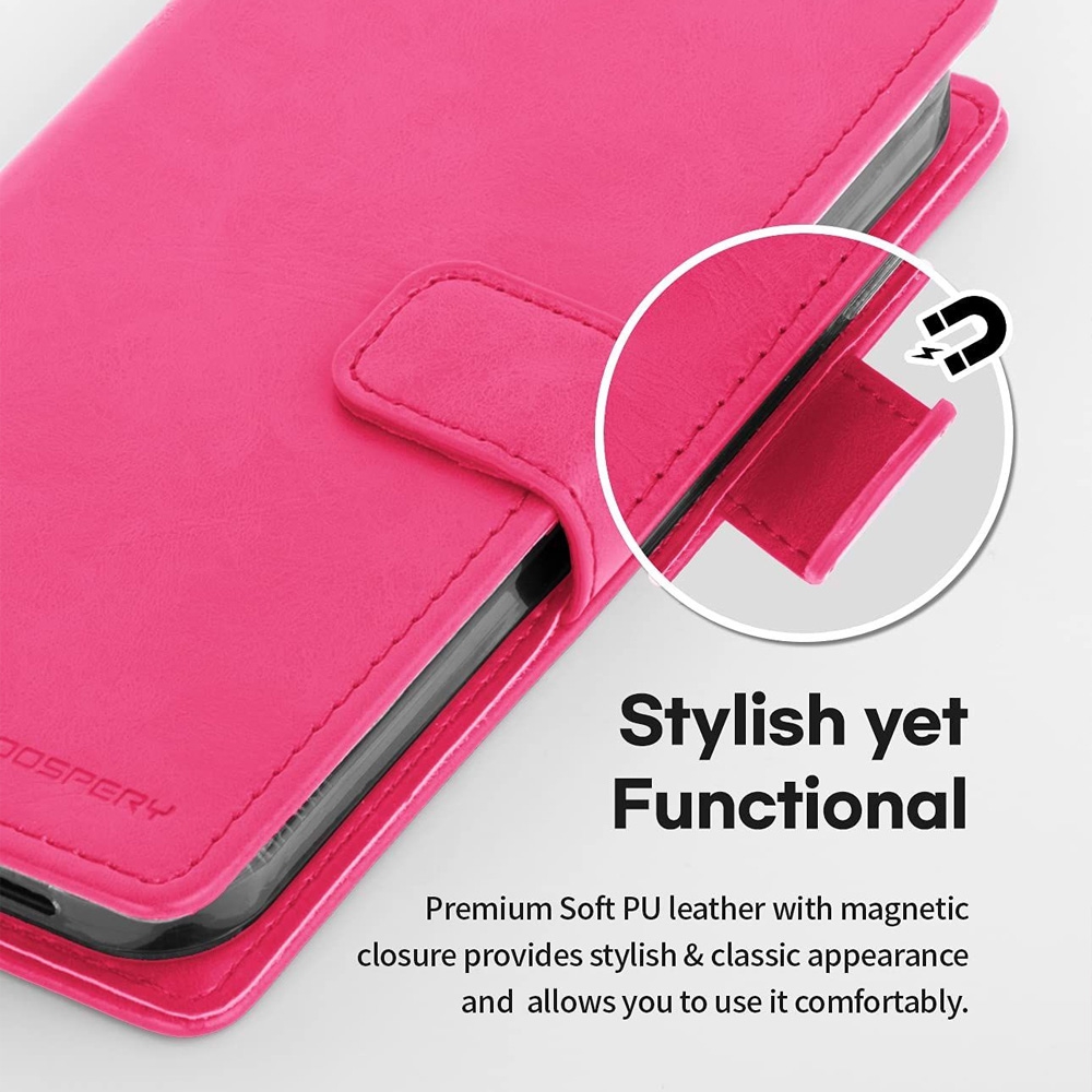 Mercury Bluemoon Diary Case for iPhone 15 Plus-Wine