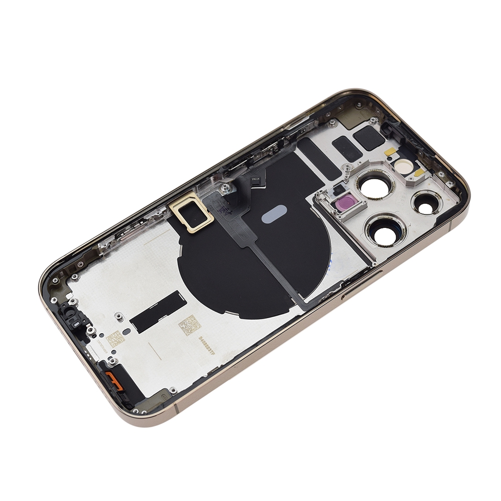 AMPLUS Rear Housing with Small Parts for iPhone 14 Pro-Gold