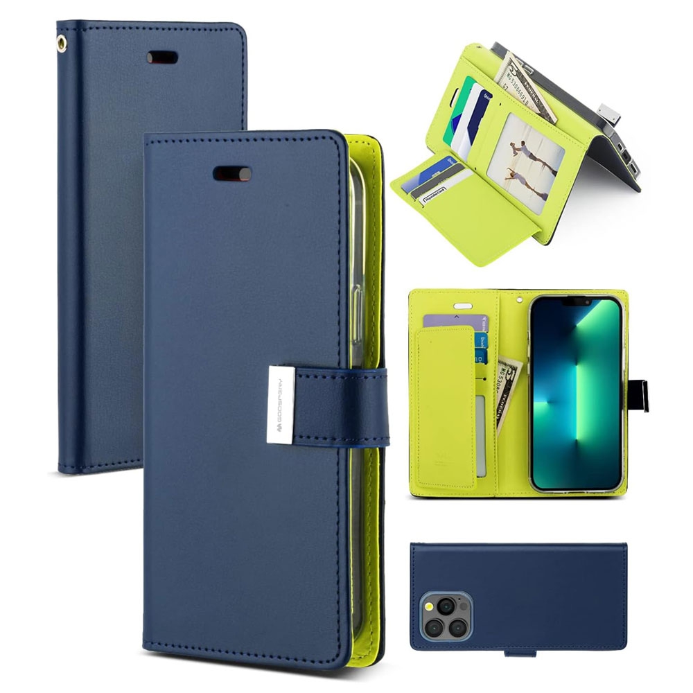 Mercury Rich Diary Case for iPhone 15 Plus-Black