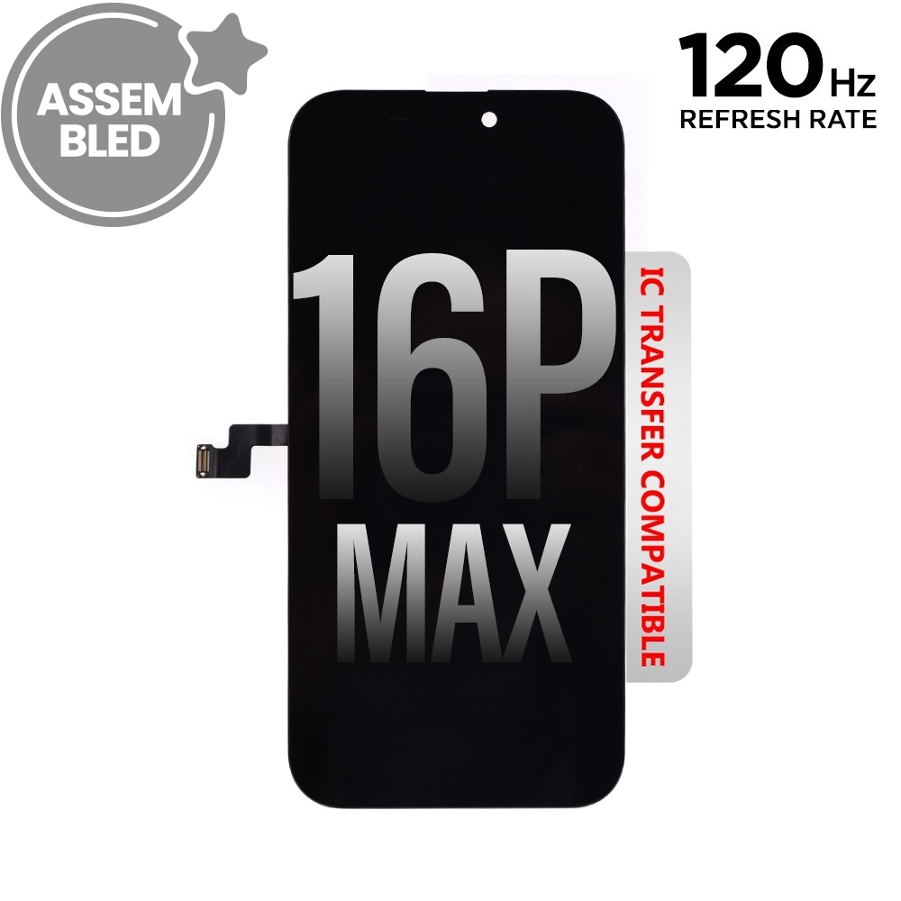 ASSEMBLED OLED Screen Replacement for iPhone 16 Pro Max (120HZ, Compatible for IC chip transfer)