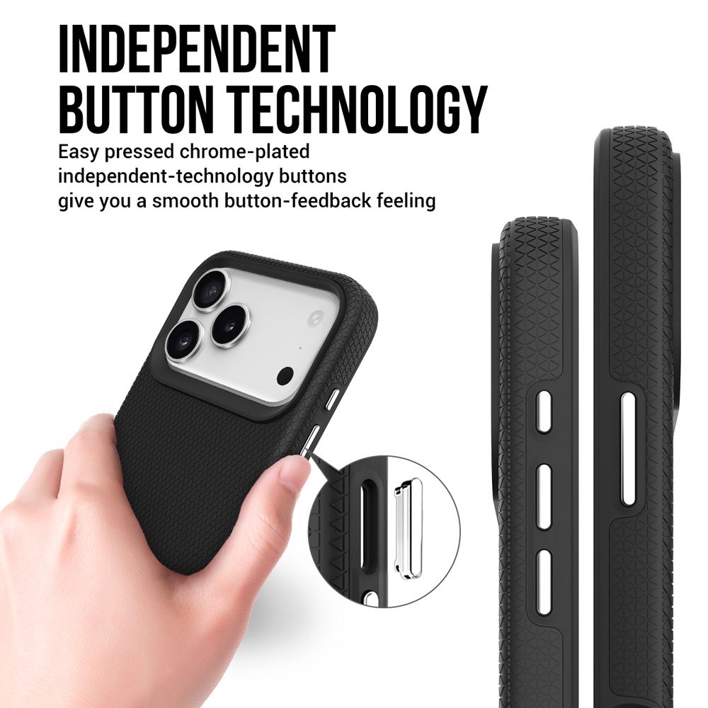 Rhinos Rugged Shockproof Magsafe Cover Case for iPhone 17 Pro-Black