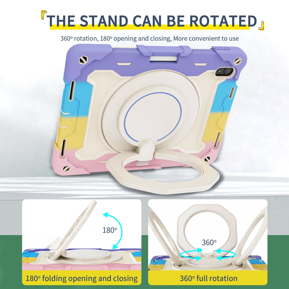 Armor Shockproof Handle Ring Rotation Case Cover for iPad Pro 11 (2018) / (2020) / (2021) / (2022) / Air (2020) / Air (2022)