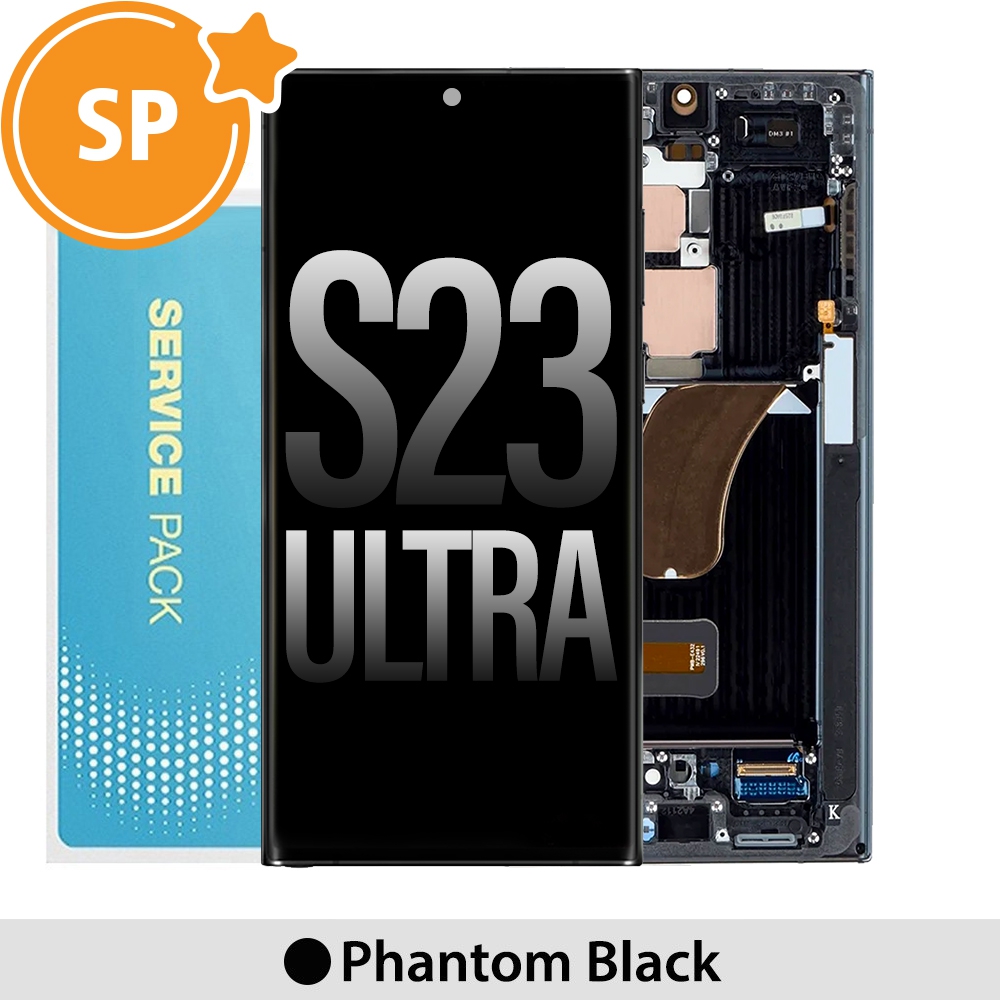 Samsung Galaxy S23 Ultra 5G S918B OLED Screen Replacement Digitizer GH82-30465A (Service Pack)-Phantom Black