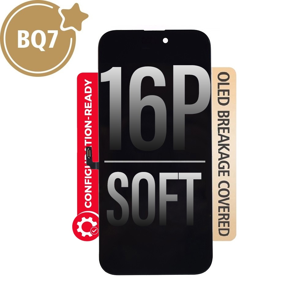 BQ7 Diagnosable Soft OLED Assembly for iPhone 16 Plus Screen Replacement (Configuration Ready)