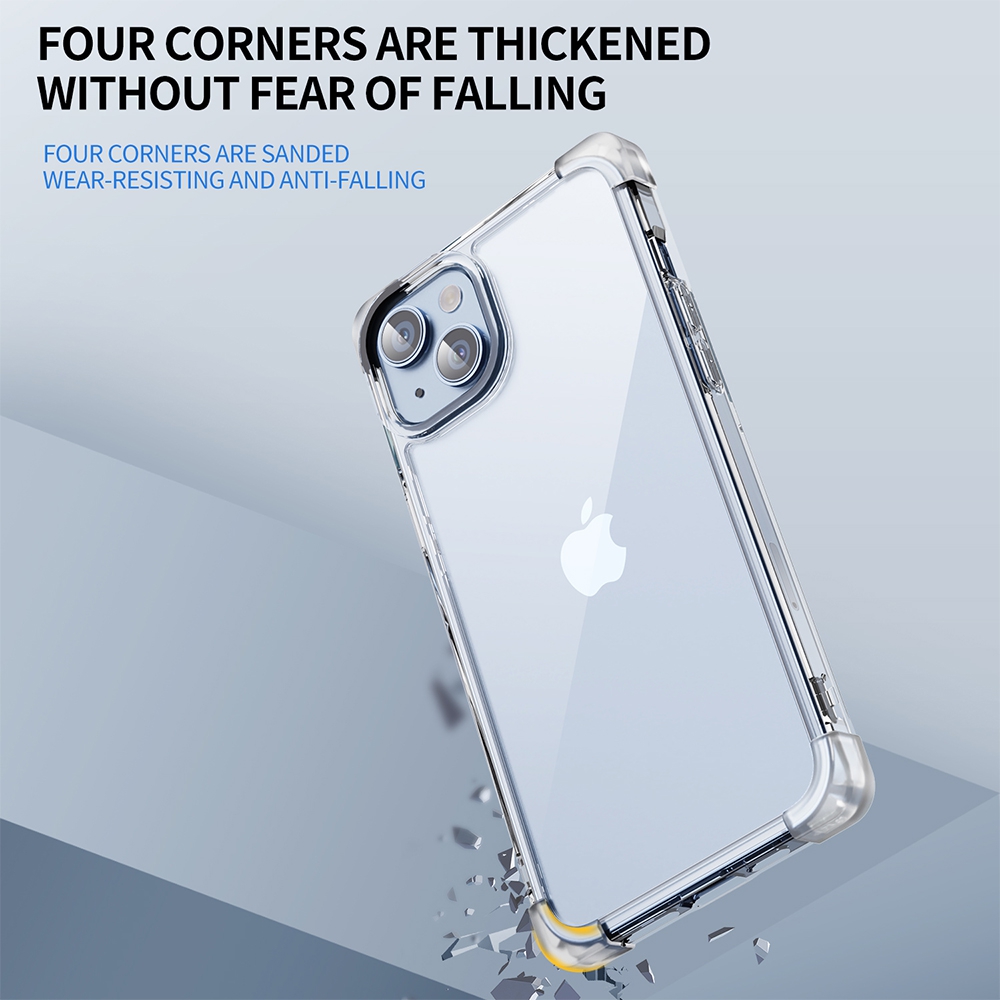 Anti-Shock Space Protective Clear Case Cover for iPhone 14 Plus-Transparent