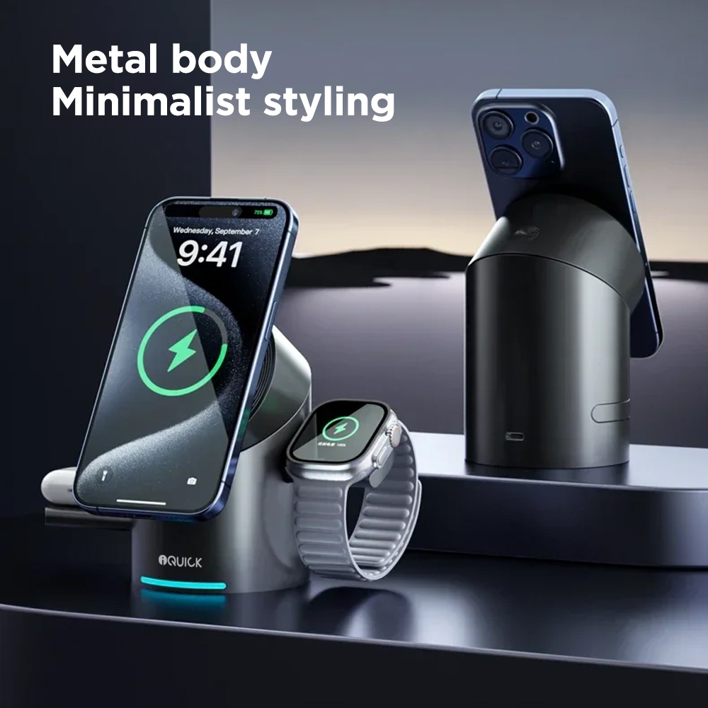iQuick Satellite CBT-10Q 3 in 1 Foldable Wireless Charger Stand