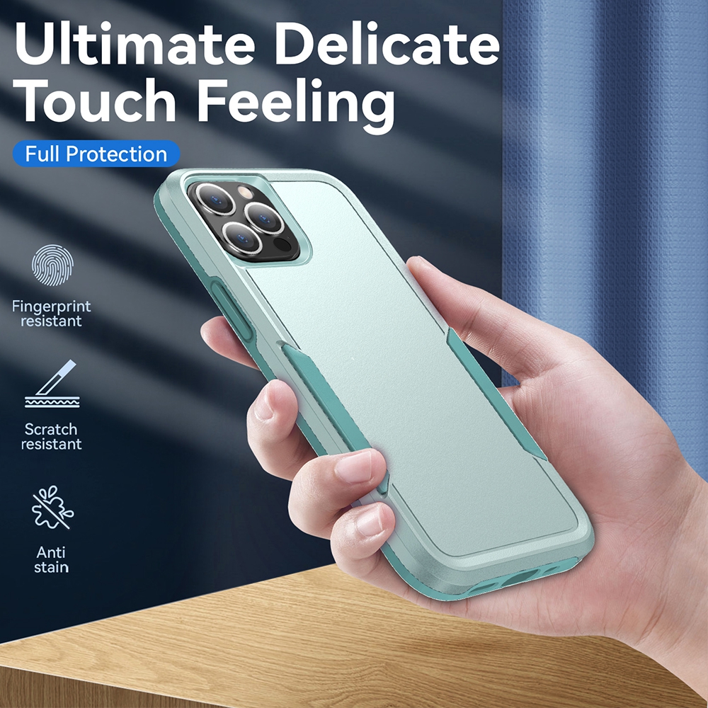 Dual Layer Shockproof Case Cover for iPhone 14 Max (Plus)-Black
