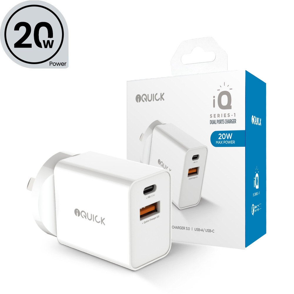 iQuick 20W PD3.0+QC3.0 Fast Charging Adapter 