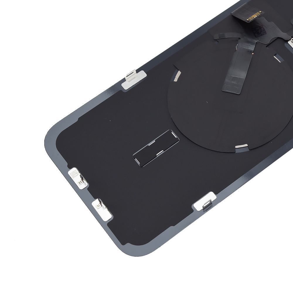 AMPLUS Rear Cover Glass with Camera Lens Glass and Wireless NFC Charging with Flash Flex Cable for iPhone 15 Pro Max-White Titanium