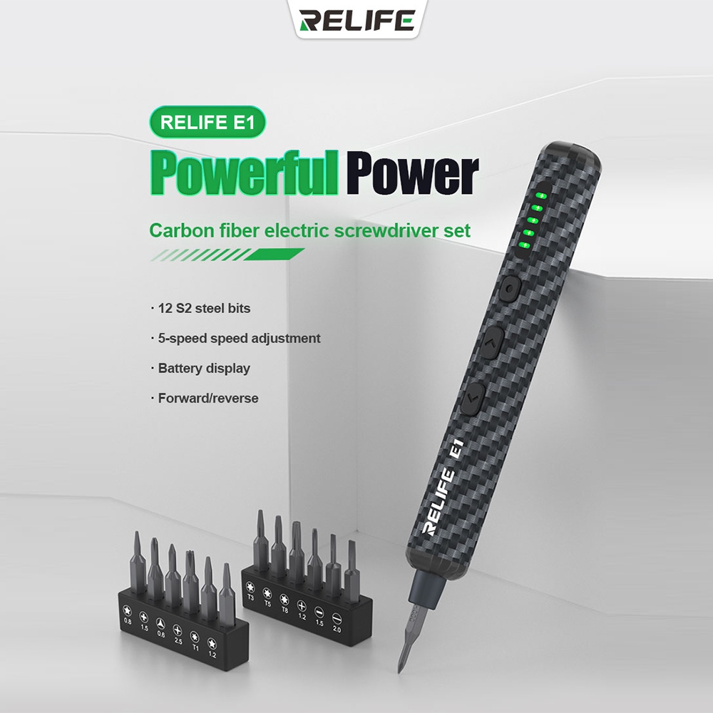 RELIFE E1 Carbon Fiber Electric Screwdriver Set