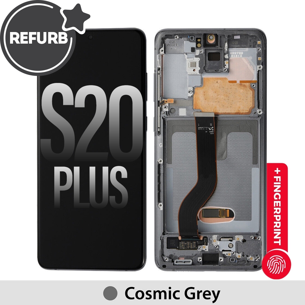 REFURB OLED Screen Replacement with Frame for Samsung Galaxy S20 Plus G985 / G986-Cosmic Grey