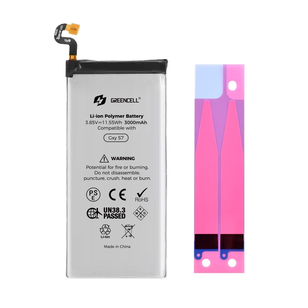 Greencell Samsung Galaxy S7 G930 Replacement Battery with Adhesive Strips 3000mAh
