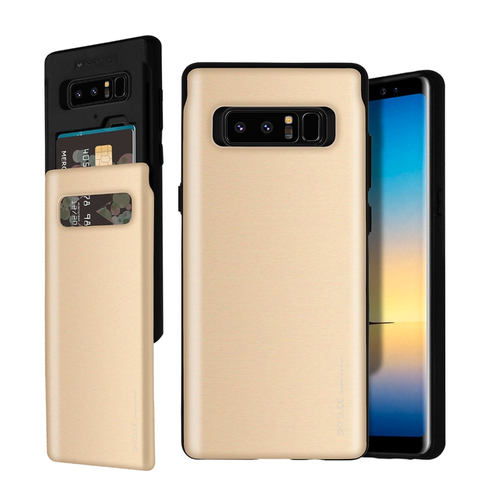 Mercury Sky Slide Bumper Case for Samsung Galaxy Note 8-Gold