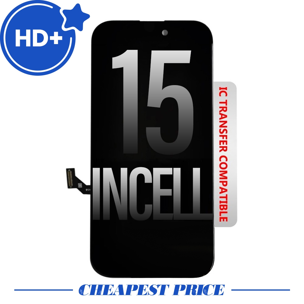HD+ Display Incell LCD Assembly for iPhone 15 Screen Replacement (Compatible for IC chip transfer)